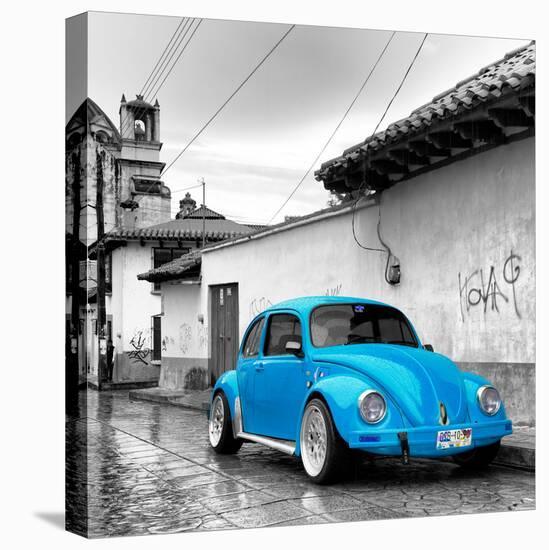¡Viva Mexico! Square Collection - Blue VW Beetle Car in San Cristobal de Las Casas-Philippe Hugonnard-Premier Image Canvas