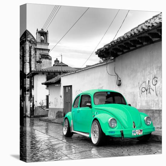 ¡Viva Mexico! Square Collection - Coral Green VW Beetle Car in San Cristobal de Las Casas-Philippe Hugonnard-Premier Image Canvas