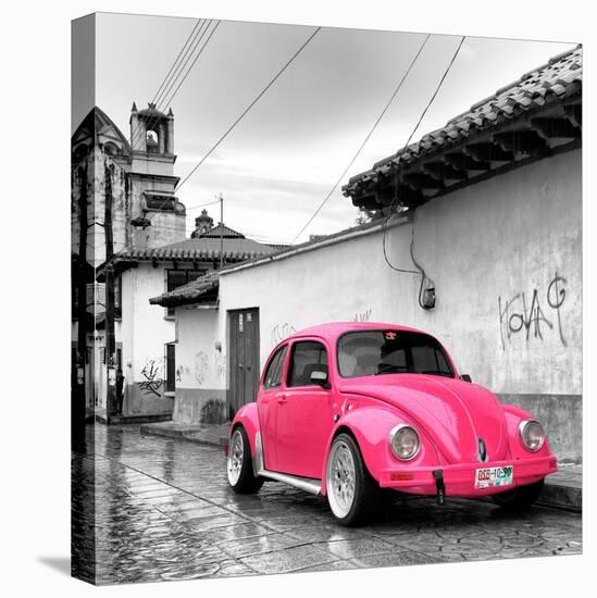 ?Viva Mexico! Square Collection - Hot Pink VW Beetle Car in San Cristobal de Las Casas-Philippe Hugonnard-Premier Image Canvas