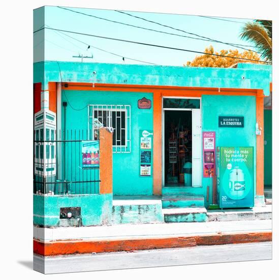 ¡Viva Mexico! Square Collection - "La Esquina" Coral Green Supermarket - Cancun-Philippe Hugonnard-Premier Image Canvas