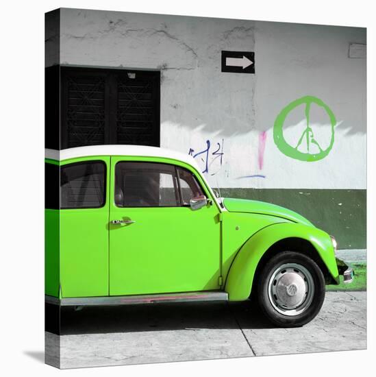 ?Viva Mexico! Square Collection - Lime Green VW Beetle Car & Peace Symbol-Philippe Hugonnard-Premier Image Canvas