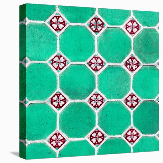 ¡Viva Mexico! Square Collection - Mosaics Coral Green Bricks-Philippe Hugonnard-Premier Image Canvas