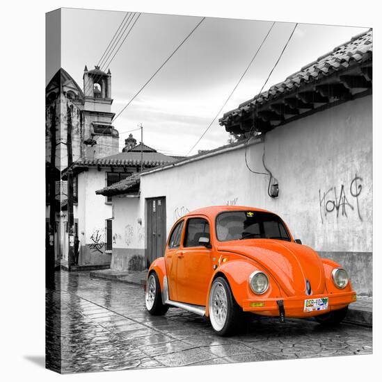 ¡Viva Mexico! Square Collection - Orange VW Beetle Car in San Cristobal de Las Casas-Philippe Hugonnard-Premier Image Canvas
