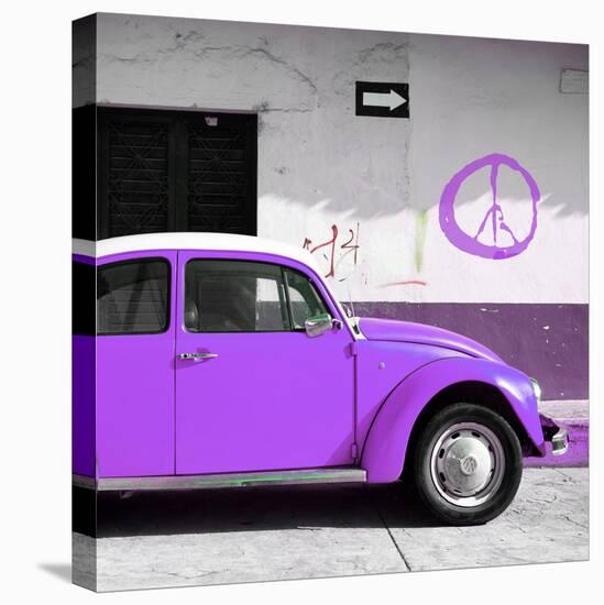 ¡Viva Mexico! Square Collection - Purple VW Beetle Car & Peace Symbol-Philippe Hugonnard-Premier Image Canvas