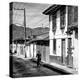 ¡Viva Mexico! Square Collection - Red Cyclist in the street of San Cristobal II-Philippe Hugonnard-Premier Image Canvas