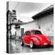 ¡Viva Mexico! Square Collection - Red VW Beetle Car in San Cristobal de Las Casas-Philippe Hugonnard-Premier Image Canvas