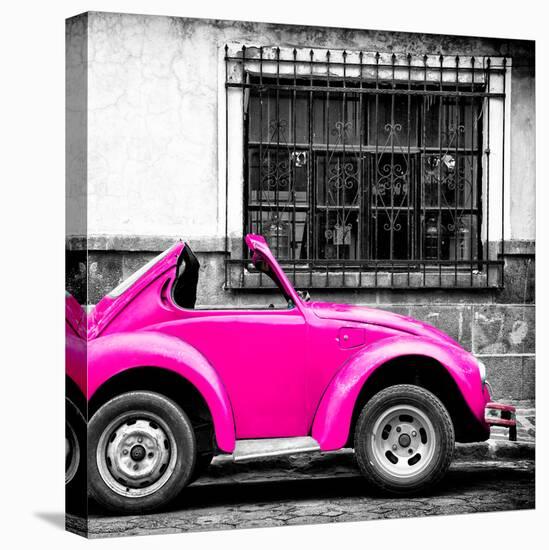 ¡Viva Mexico! Square Collection - Small Deep Pink VW Beetle Car-Philippe Hugonnard-Premier Image Canvas