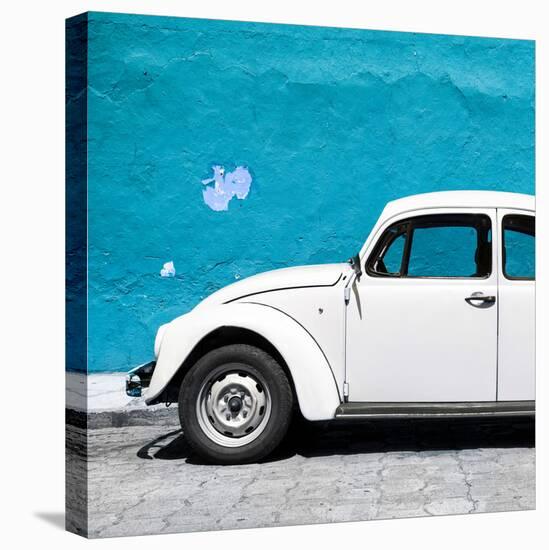 ¡Viva Mexico! Square Collection - White VW Beetle Car & Blue Wall-Philippe Hugonnard-Premier Image Canvas