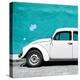 ¡Viva Mexico! Square Collection - White VW Beetle Car & Turquoise Wall-Philippe Hugonnard-Premier Image Canvas