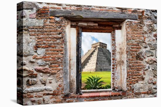 ¡Viva Mexico! Window View - Pyramid of the Chichen Itza-Philippe Hugonnard-Premier Image Canvas