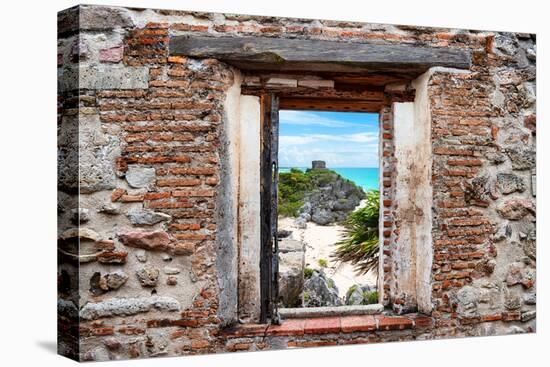 ¡Viva Mexico! Window View - Tulum Ruins along Caribbean Coastline-Philippe Hugonnard-Premier Image Canvas