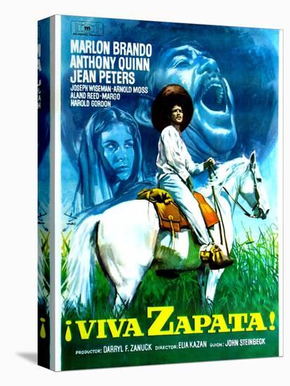 Viva Zapata!, Jean Peters, Marlon Brando, Anthony Quinn, (Spanish Poster Art), 1952-null-Stretched Canvas