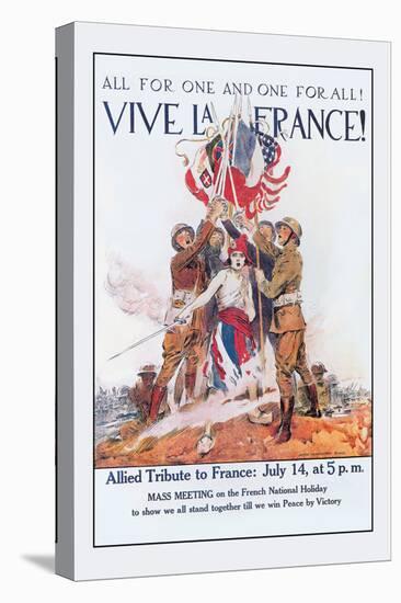 Vive La France!-James Montgomery Flagg-Stretched Canvas