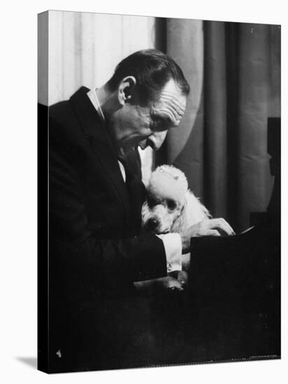 Vladimir Horowitz at the Piano with Poodle-Gjon Mili-Premier Image Canvas