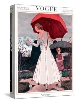 Vogue Cover - April 1922-Pierre Brissaud-Stretched Canvas