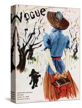 Vogue Cover - April 1938 - Into the Woods-René Bouét-Willaumez-Stretched Canvas
