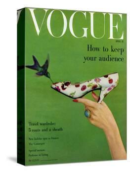 Vogue Cover - April 1957-Richard Rutledge-Stretched Canvas