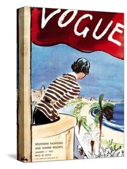 Vogue Cover - January 1932-Carl "Eric" Erickson-Stretched Canvas