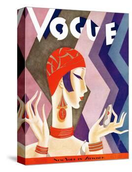 Vogue Cover - July 1926 - Fashion Zig Zag-Eduardo Garcia Benito-Stretched Canvas