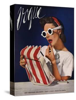 Vogue Cover - July 1939 - Lipstick, Quick!-Horst P. Horst-Stretched Canvas