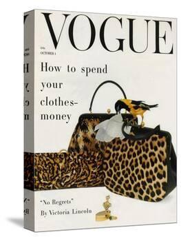 Vogue Cover - October 1958 - Animal Accessories-Richard Rutledge-Stretched Canvas