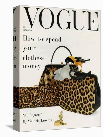 Vogue Cover - October 1958 - Animal Accessories-Richard Rutledge-Stretched Canvas