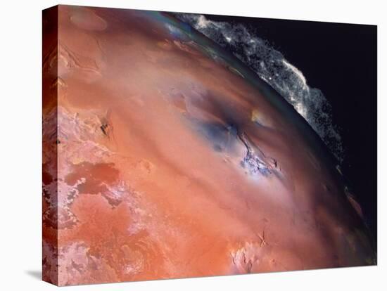 Volcanic Eruptions of Pele on Moon Io Taken by Spacecraft Voyager 2-null-Premier Image Canvas