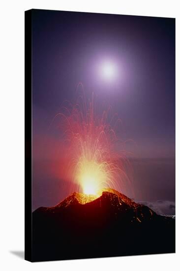 Volcano At Night-Dr. Juerg Alean-Premier Image Canvas