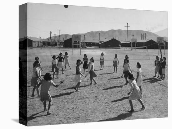 Volleyball at Manzanar Relocation Center, 1943-Ansel Adams-Premier Image Canvas