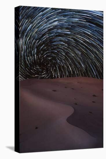 Vortex star trail in the Rub al Khali desert in Oman, Rub al Khali, Oman, Middle East-Francesco Fanti-Premier Image Canvas