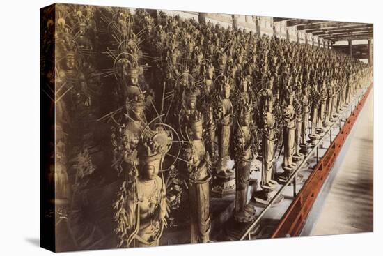 Votary Statues at a Temple in Kyoto-null-Stretched Canvas