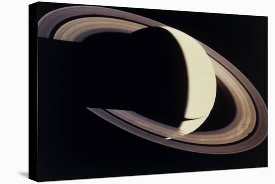 Voyager Photo of Saturn And Its Rings-null-Premier Image Canvas