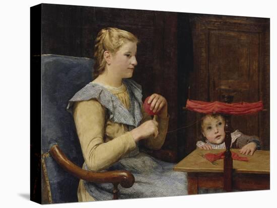 Vreneli Stuckl with Her Child Reeling Wool, 1905-Albert Anker-Premier Image Canvas