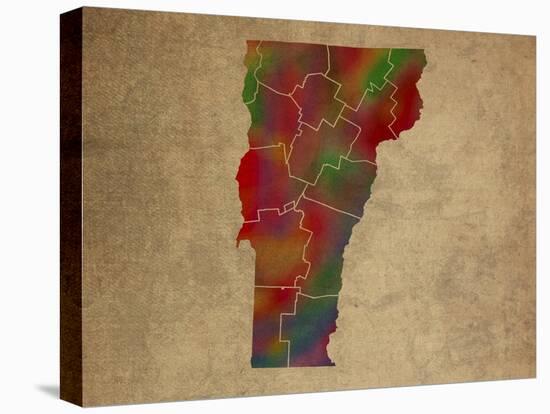 VT Colorful Counties-Red Atlas Designs-Premier Image Canvas