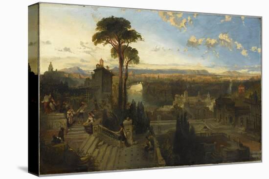 Vue de Rome au crépuscule prise du couvent San Onofrio sur le mont Janicule-David Roberts-Premier Image Canvas