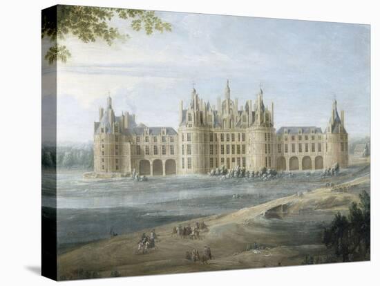 Vue du château de Chambord vers 1722 - au premier plan, le duc d'Orléans, Régent, donnant ses-Pierre Denis Martin-Premier Image Canvas