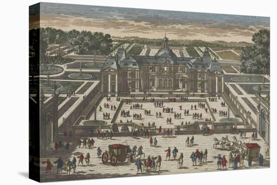 Vue perspective du château de Vaux le Vicomte du costé de l'entrée-null-Premier Image Canvas