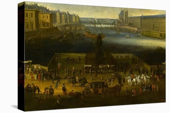 Vue perspective No.2 de la Seine de Paris sur le palais du Louvre, depuis le Pont Neuf vers 1666-null-Premier Image Canvas