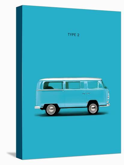 VW Type 2  Sky Blue-Mark Rogan-Stretched Canvas