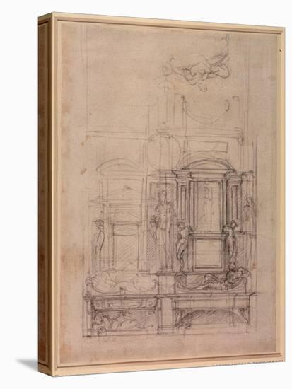 W.26R Design for the Medici Chapel in the Church of San Lorenzo, Florence (Charcoal)-Michelangelo Buonarroti-Premier Image Canvas