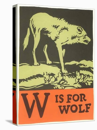 W is for Wolf-null-Stretched Canvas