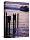 Wa State Ferry Coming in to Dock, Seattle, Washington, USA-Lawrence Worcester-Premier Image Canvas