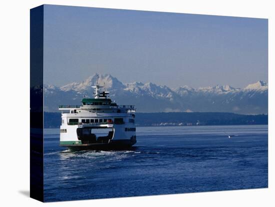 Wa State Ferry Nearing Colman, Seattle, Washington, USA-Lawrence Worcester-Premier Image Canvas