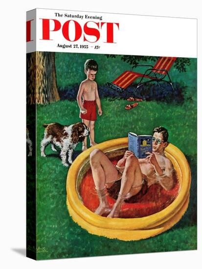 "Wading Pool" Saturday Evening Post Cover, August 27, 1955-Amos Sewell-Premier Image Canvas