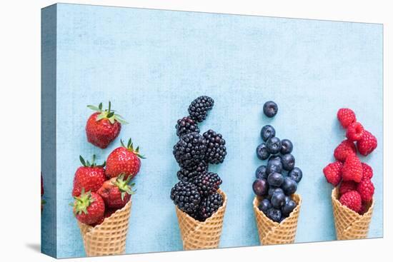 Waffle with Fresh Berries, Homemade Ice Cream Making-Marcin Jucha-Premier Image Canvas