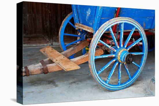 Wagon Wheel . Close-Up of an Antique Wagon Wheel Located in A Fortress.-maggee-Premier Image Canvas