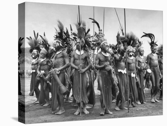 Wahgi Natives of the Central Highlands Wearing Elaborate Decorations During "Sing Sing" Celebration-Eliot Elisofon-Premier Image Canvas