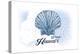 Waikiki, Hawaii - Scallop Shell - Blue - Coastal Icon-Lantern Press-Stretched Canvas