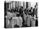 Waiters in the Grand Hotel Dining Room Lined Up at Window Watching Sonia Henie Ice Skating Outside-Alfred Eisenstaedt-Premier Image Canvas