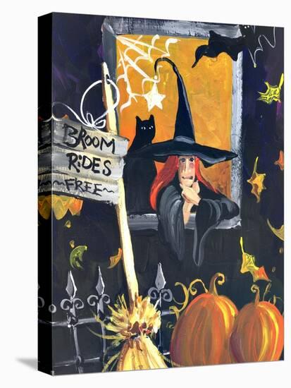 Waiting for Halloween Broom Rides Free-sylvia pimental-Stretched Canvas